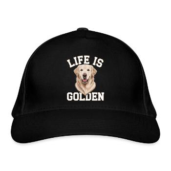 Life is Golden – Golden Retriever Motiv - Bio-Baseballkappe - Schwarz - Vorne