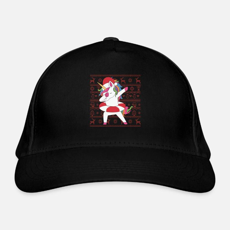Humor Einhorn-Weihnachtspullover Hässlicher Dabbin Lustiges Geschenk Bio-Baseballkappe