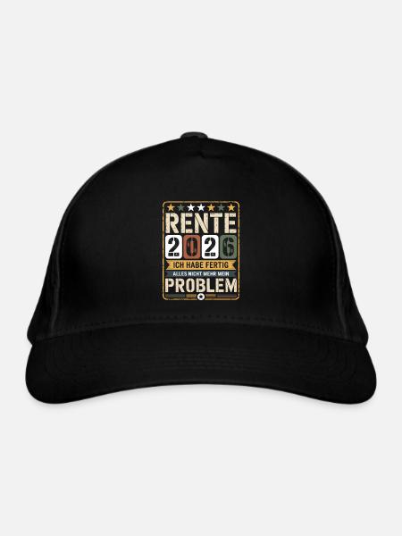 Rente 2026 – Ich habe fertig - Bio-Baseballkappe - Schwarz - Vorne