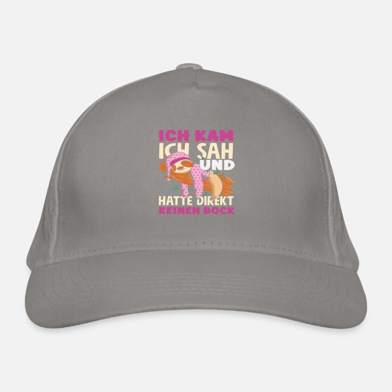 Funny Sloth No Motivation Saying Organic Baseball Cap