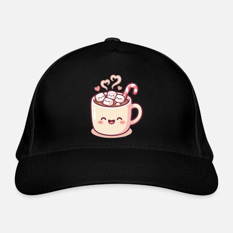 Kuschelmug mit Marshmallows & Zuckerstange Bio-Baseballkappe