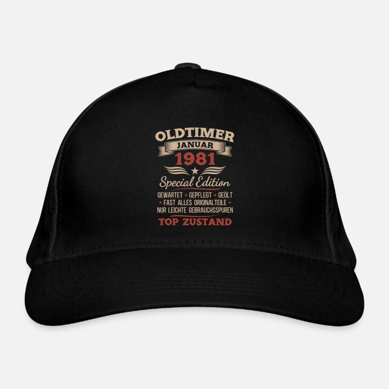 45. Geburtstag Geschenk Oldtimer Januar 1981 Bio-Baseballkappe