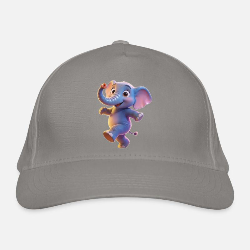 Neon Elephant Dancing Child Organic Baseball Cap