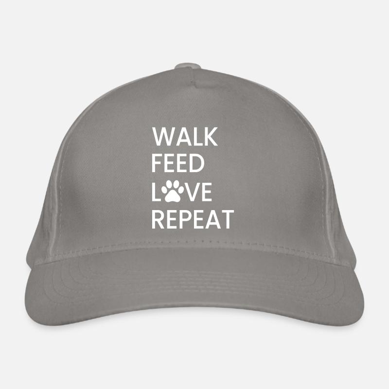 Walk Feed Love Repeat - Dog Lover Daily Routine Organic Baseball Cap