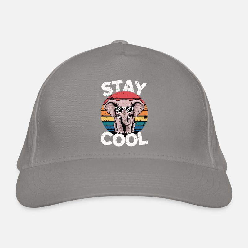 Stay Cool Elefant - Kinder Retro Bio-Baseballkappe