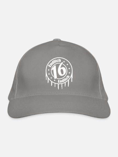 Enfin 16 ans - Casquette classique bio - gris clair - Devant