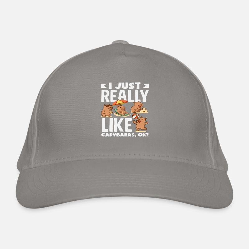 I just like capybaras really cute funny Organic Baseball Cap