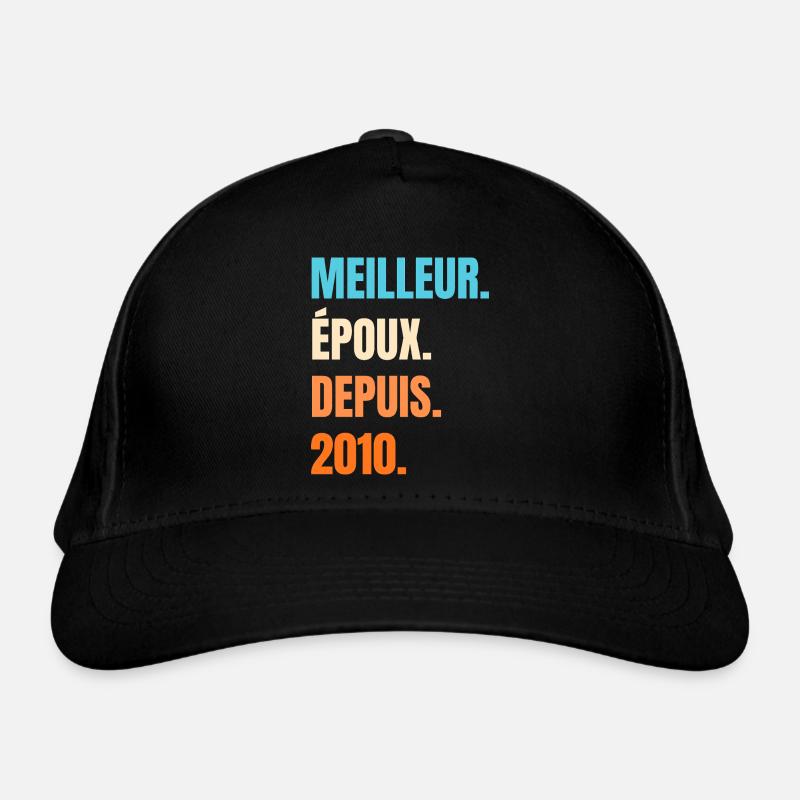 Bester Ehemann seit 2010 Geschenk-Ehemann - Bio-Baseballkappe - Schwarz