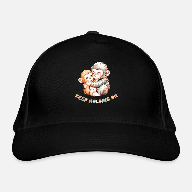 Monkey Hug: Keep Holding On Organic Baseball Cap
