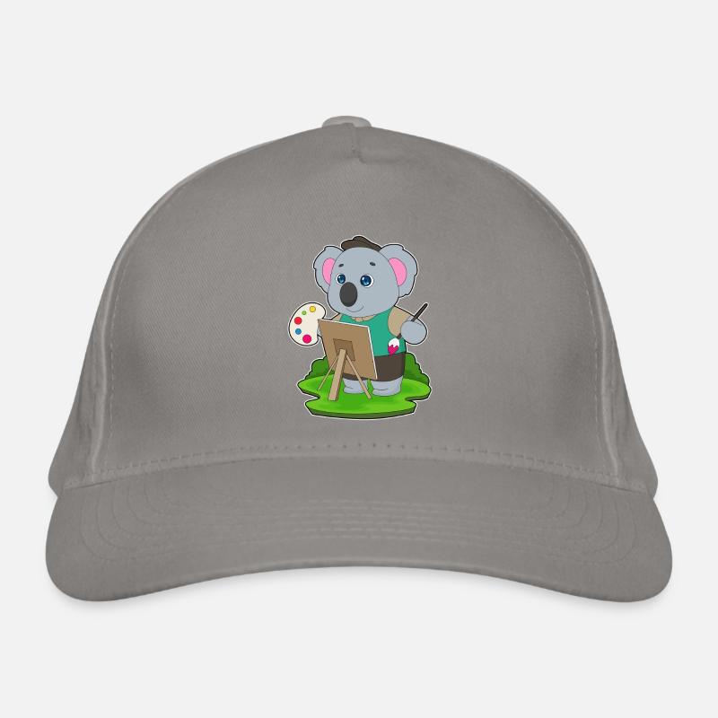 Koala Painter Brush Painting Organic Baseball Cap