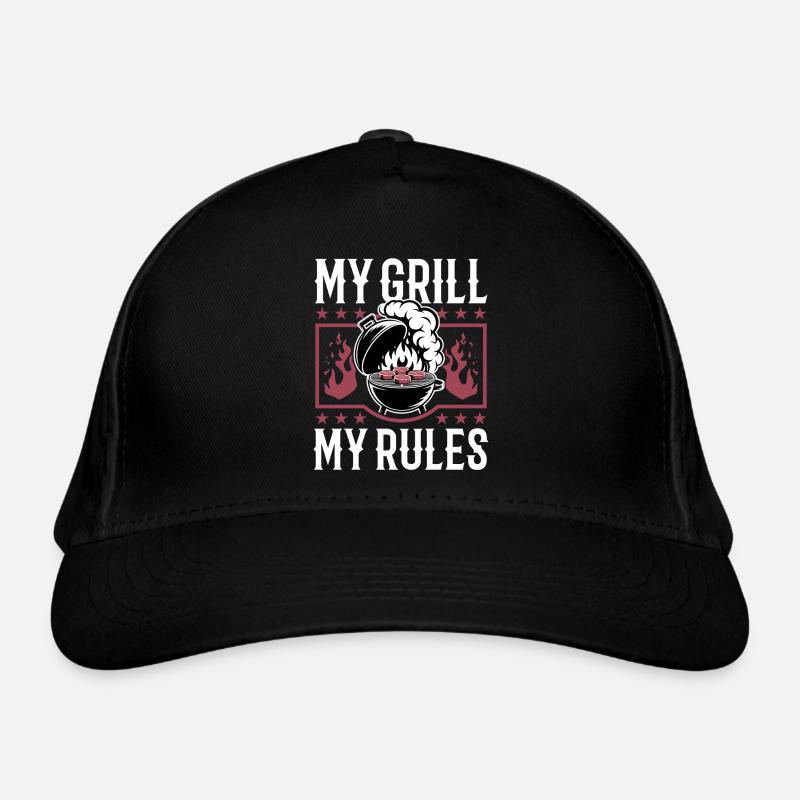 BBQ Grilling Meat Smoking Barbecue - Organic Baseball Cap - black