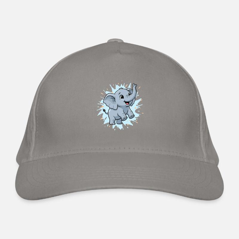 Süßer Elefant mit Farbspritzer Bio-Baseballkappe