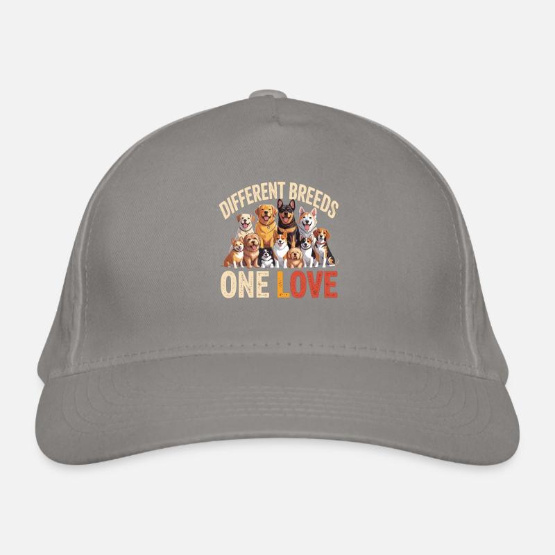 Races différentes : Un aime les chiens Casquette classique bio