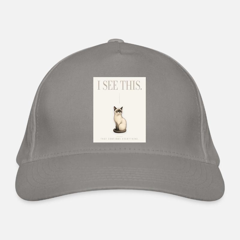 I SEE THIS. Noble Cat Introvert Meme Design Organic Baseball Cap