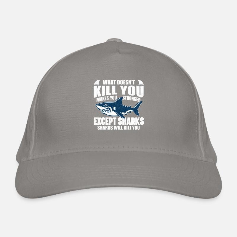 Sharks Will Kill You Funny Ocean Humor Bio-Baseballkappe