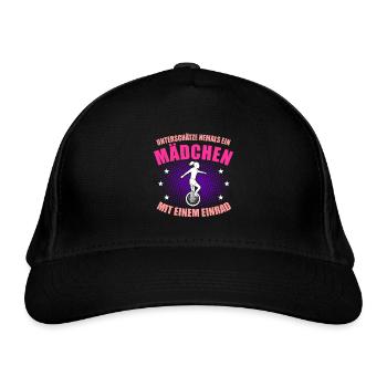 Einrad Einradfahrerin - Bio-Baseballkappe - Schwarz - Vorne