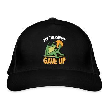 Mein Therapeut hat Frog Tee aufgegeben. - Bio-Baseballkappe - Schwarz - Vorne