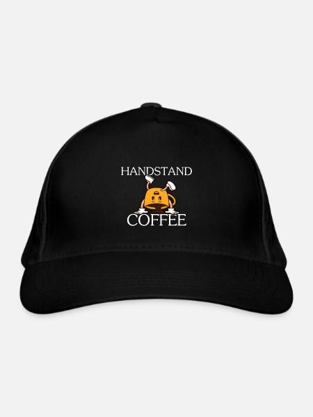 Handstand Coffee - Kaffeedesign - Bio-Baseballkappe - Schwarz