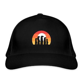 Erdmännchen - Bio-Baseballkappe - Schwarz - Vorne