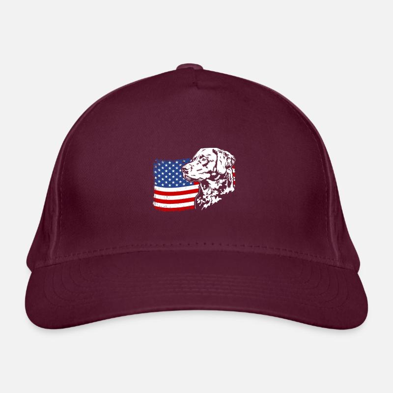 Chesapeake Bay Retriever US America Flag Wilsigns Organic Baseball Cap