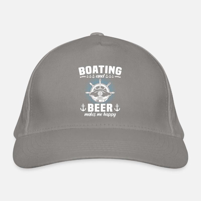 Kapitän Bier Boot Sprüche Bio-Baseballkappe