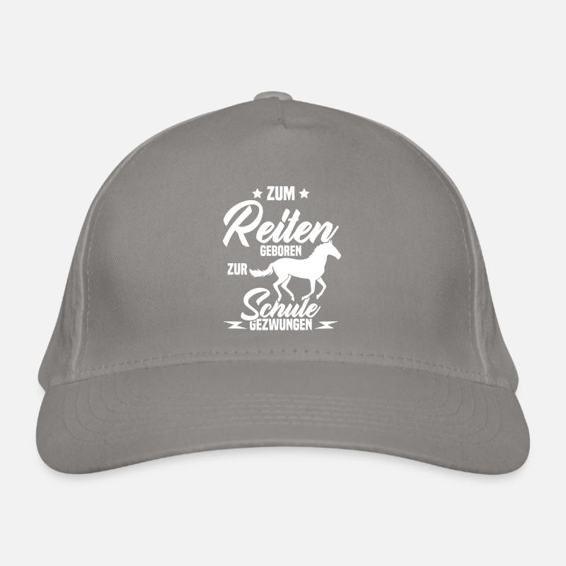 Né pour monter à cheval forcé à aller a l'école Casquette classique bio