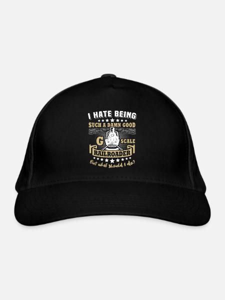 Garden Railway Model Railway Gauge G - Organic Baseball Cap - black - Front