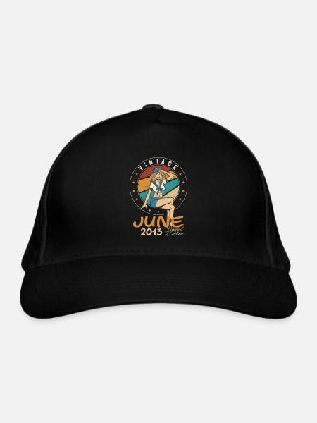 Millésime 2013 - Né en Juin 2013 - Casquette classique bio - noir - Devant