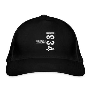 90 Jahre Legendärer Jahrgang 1934 - Bio-Baseballkappe - Schwarz - Vorne
