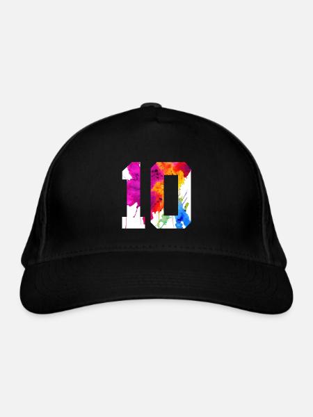 NUMMER 10 JAHRE ALT 10. GEBURTSTAG - Bio-Baseballkappe - Schwarz - Vorne