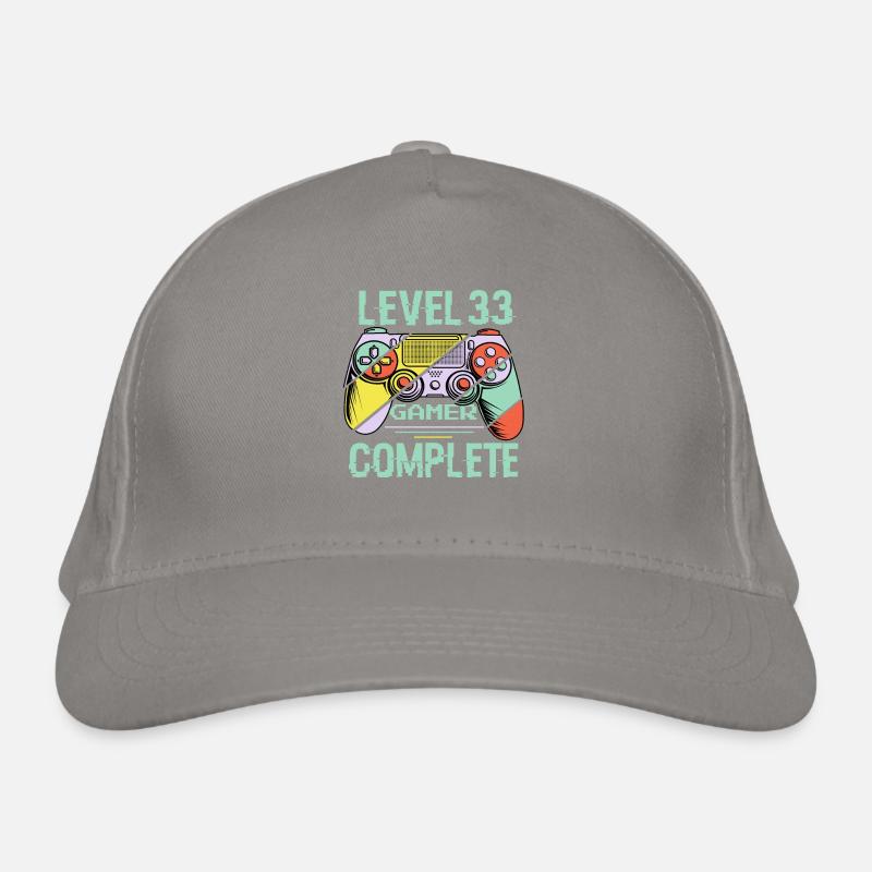 Level 33 Complete 33 Years Old Gamer Level 33 Complete Organic Baseball Cap