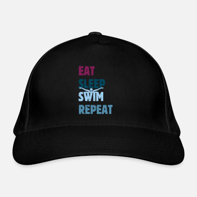 Eat Sleep Swim Repeat - Papillon - Dolphin Style Casquette classique bio
