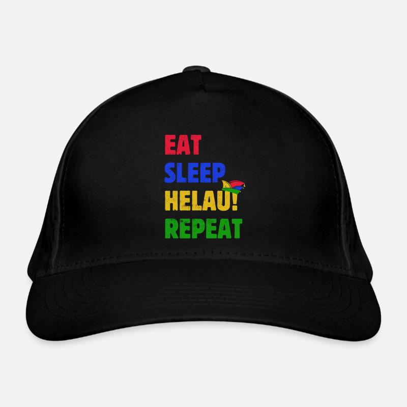 Eat Sleep Helau Repeat - Karneval Spruch Bio-Baseballkappe