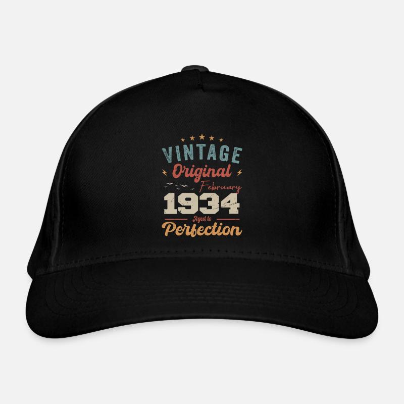 Né en février 1934 millésime 1934 anniversaire Casquette classique bio