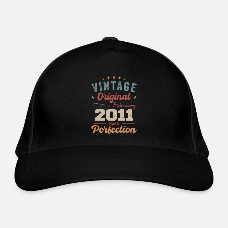 Born in February 2011 vintage 2011 birthday Organic Baseball Cap