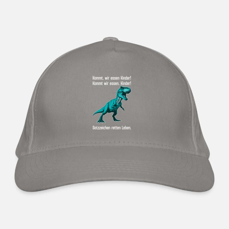Satzzeichen Retten Leben - Lustiges Dino-Design Bio-Baseballkappe