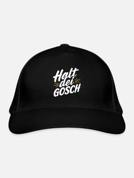 Pfälzer Schwarzwald Schwaben Spruch Halt dei Gosch - Bio-Baseballkappe - Schwarz - Vorne