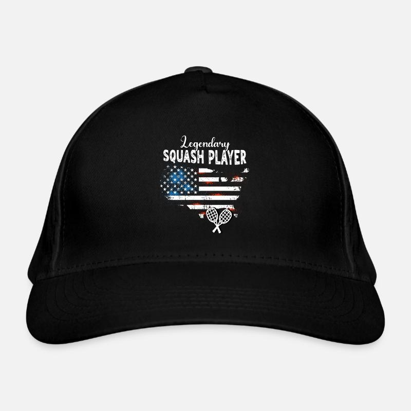 Squash player - Organic Baseball Cap - black