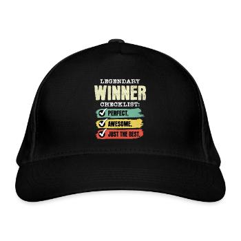 Gewinner Winner - Bio-Baseballkappe - Schwarz - Vorne