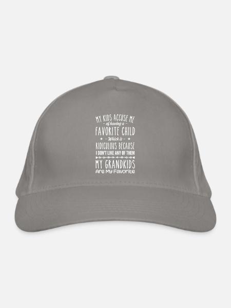 My Grandkids Are My Favorite Grandmother Grandma - Organic Baseball Cap - light grey - Front