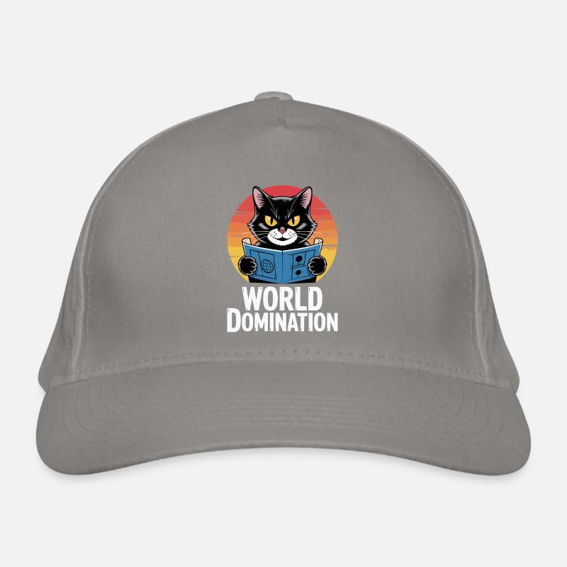 World domination – cat with big plans Organic Baseball Cap