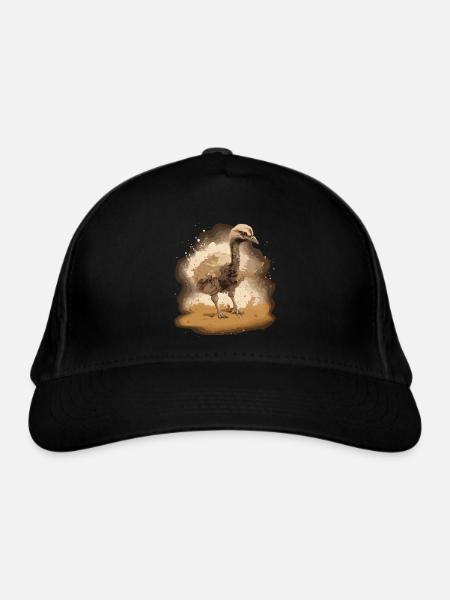 Bébé Oiseau Autruche Poussin Afrique - Casquette classique bio - noir - Devant