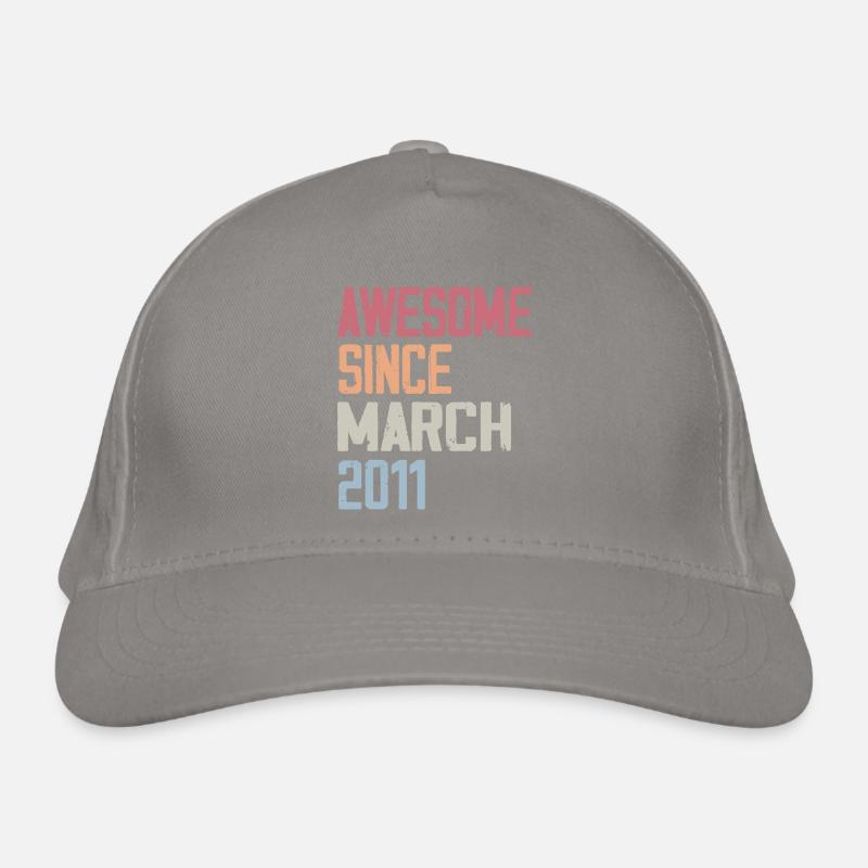 2011 March Birth Birthday March 2011 Gift Organic Baseball Cap