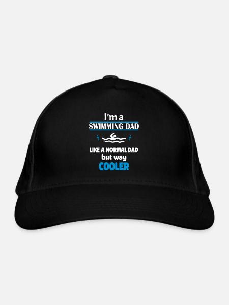 Ich bin ein Schwimm Papa - Bio-Baseballkappe - Schwarz