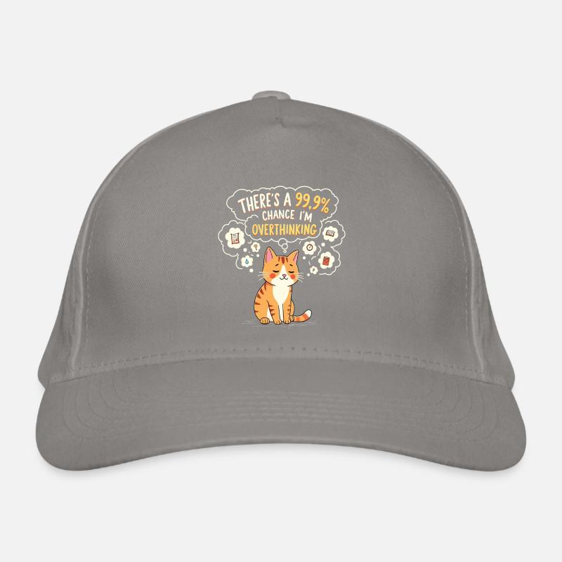 Cat Thinks Too Sarcastic Humor Organic Baseball Cap