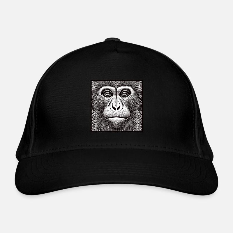 Singe portrait noir et blanc Casquette classique bio