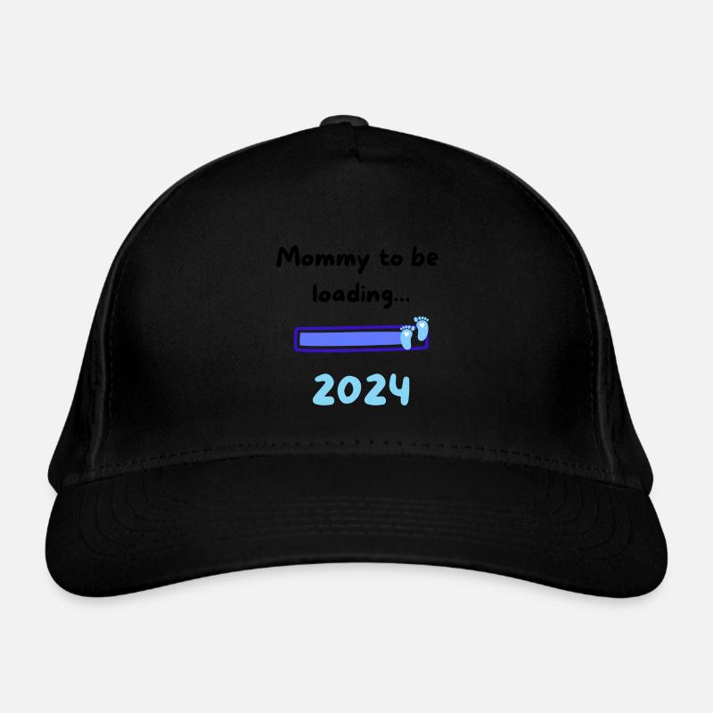 Mommy loading 2024 Boy - Organic Baseball Cap - black