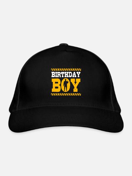 Construction Worker Construction Site Children's Birthday Party - Organic Baseball Cap - black - Front