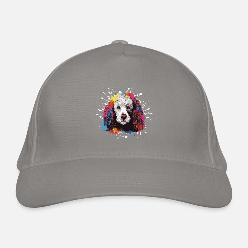 Poodle Dog Head Portrait Pop Art Organic Baseball Cap