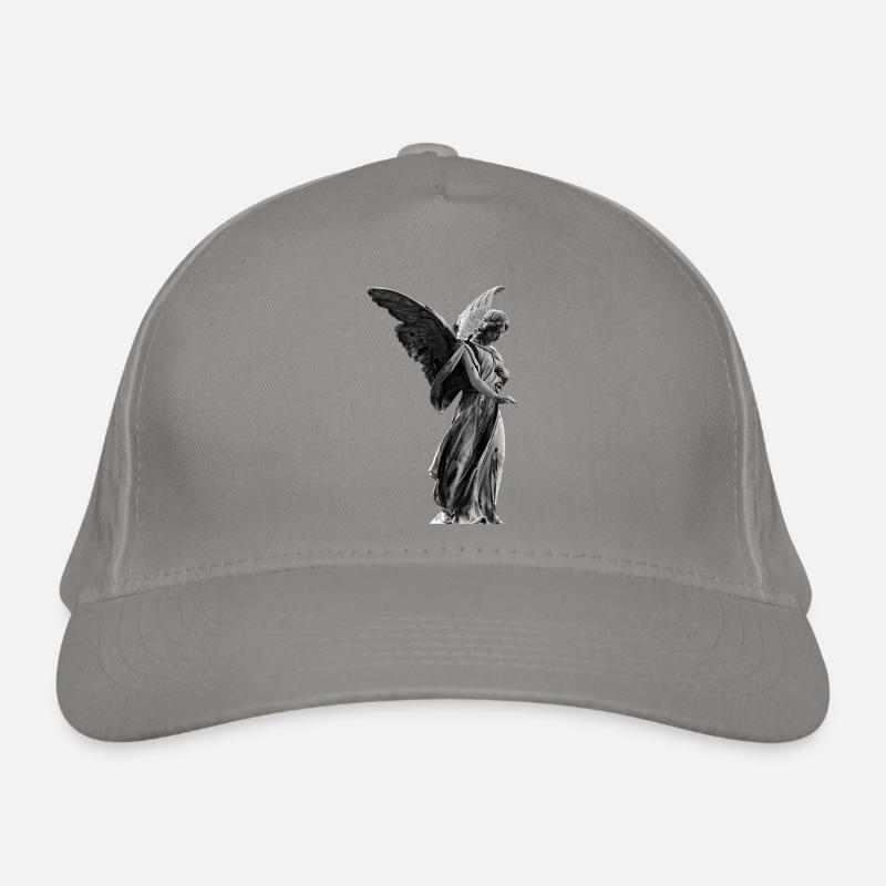 Angel sculpture - design, white Organic Baseball Cap